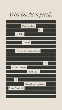 Večer Blackout poezije u NK &quot;Šime Vučetić&quot;