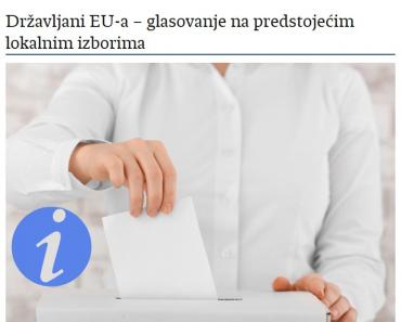 Državljani EU-a – glasovanje na predstojećim lokalnim izborima
