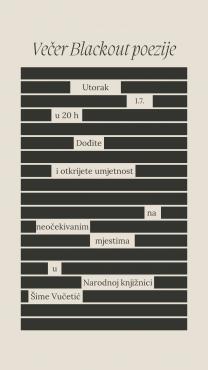 Večer Blackout poezije u NK "Šime Vučetić"