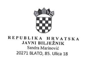 Obavijest iz Ureda javnog bilježnika