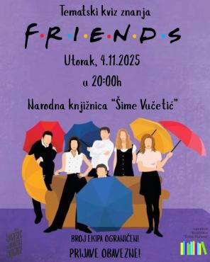 Kviz na temu serije Prijatelji u Narodnoj knjižnici &quot;Šime Vučetić&quot;
