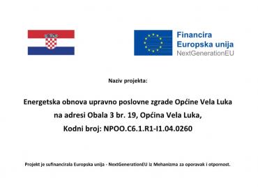 Energetska obnova upravno poslovne zgrade Općine Vela Luka na adresi Obala 3 br. 19, Općina Vela Luka