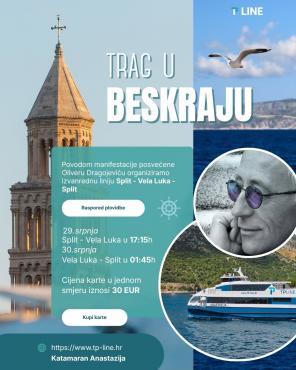 Obavijest o prijevozu katamaranom TP Line Split - Vela Luka - Split 29.07.2026.