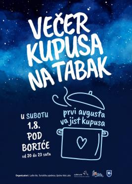 Večer kupusa na tabak, subota, 1.8.2026. od 20:00h