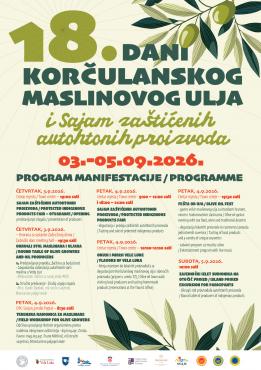 NOVI RASPORED DOGAĐANJA - 18. Dani korčulanskog maslinovog ulja i Sajam zaštićenih autohtonih proizvoda!