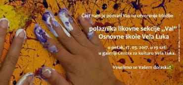 Izložba likovne sekcije Val OŠ Vela Luka