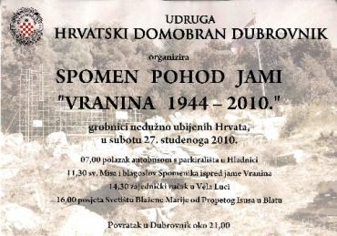 Spomen pohod jami Vranine