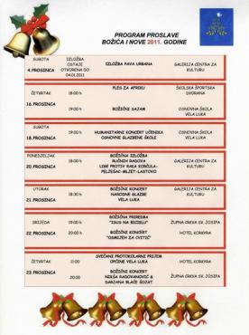 Program proslave Božića i Nove 2011. godine 