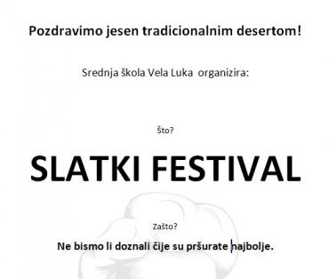 Poziv za sudjelovanje na SLATKOM FESTIVALU 22.10.2022. u Veloj Luci