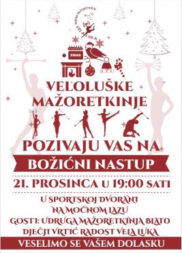 Poziv na Božićni nastup Veloluških mažoretkinja