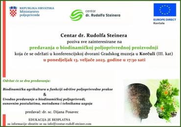 Od polja do stola: Predavanja o biodinamičkoj poljoprivrednoj proizvodnji