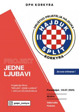 Projekcija dokumentarnog filma Naš Hajduk - Projekt jedne ljubavi