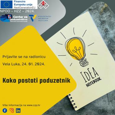 Prijavite se na besplatnu radionicu "Kako postati poduzetnik"