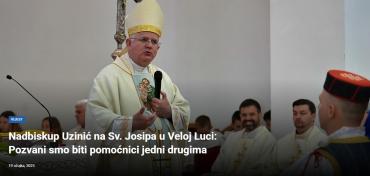 Posjet nadbiskupa Mate Uzinića Veloj Luci