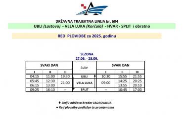 Rješenje Jadrolinije o izmjeni plovidbenog reda
